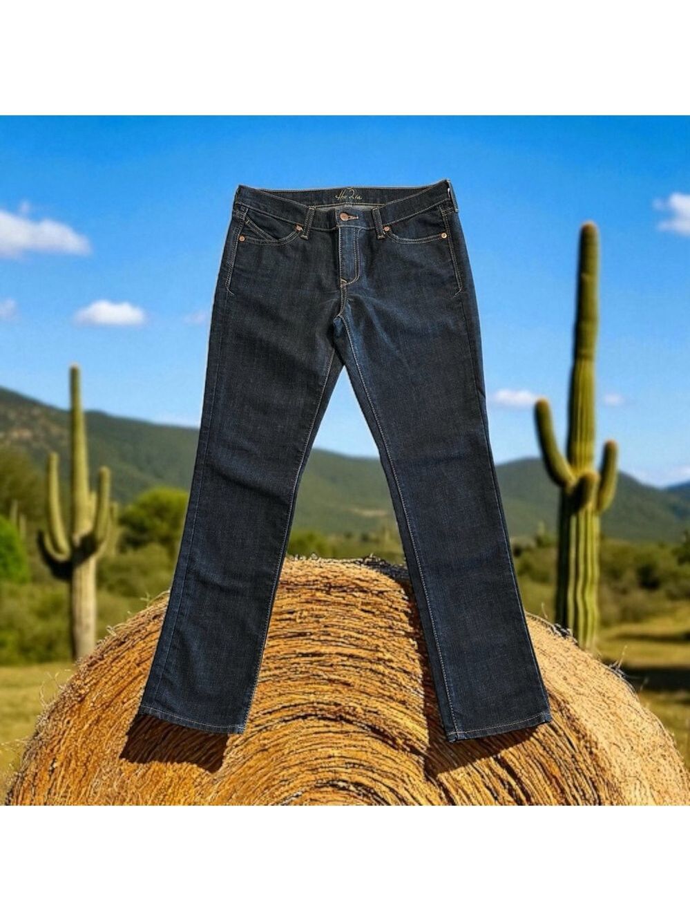 Old Navy The Diva Denim Jeans Straight Leg Womens 10 BLUE Mid-Rise 5-Pockets